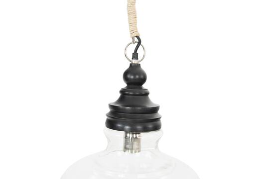 Hello Honey® 15" Glass & Mango Wood Pendant Light